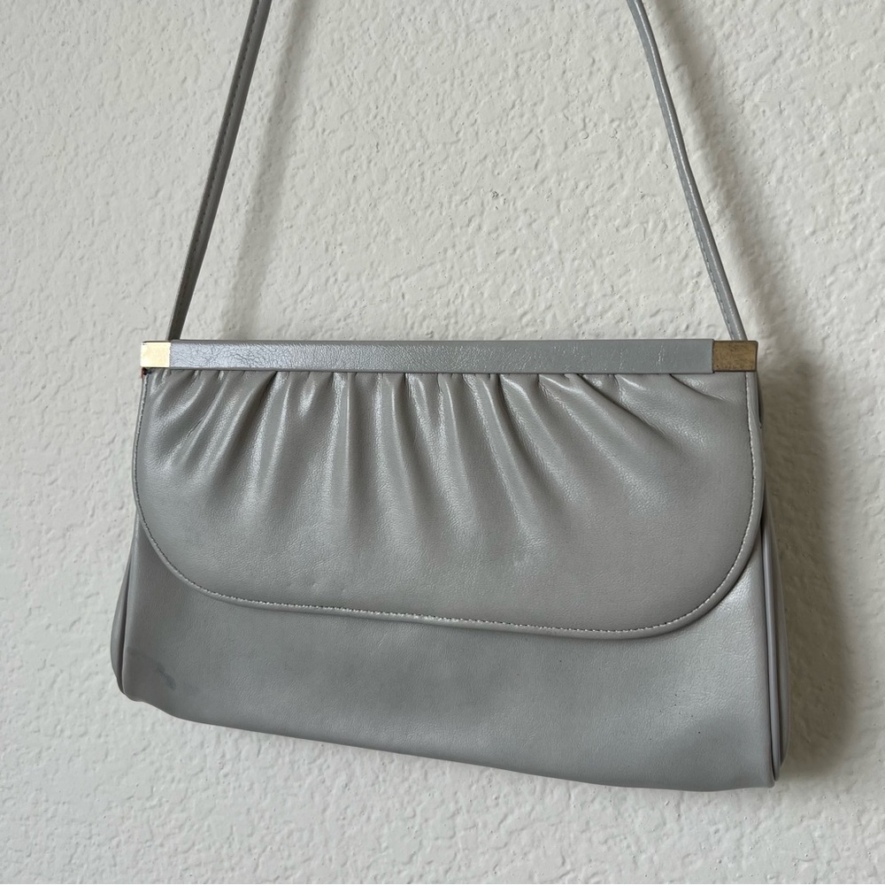 Vintage Gray Leather Purse